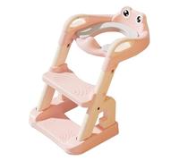 Réducteur Toilette Enfant, Réducteur WC Enfant, 2 - en - 1 Siège Enfant avec Marchepied Rembourré, Réglable en Hauteur, Base Triangulaire, échelle de Toilette, Siège de Toilette Escalier (Rose)