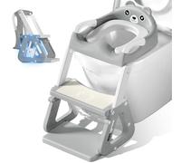 Reducteur Toilette Enfant, Vautvis Adaptateur Toilette pour Enfants Garçons et Filles, Pliable Réducteurs De Toilettes Avec Escalier, Rembourrage En PU, Anti-éclaboussures Et Antidérapant