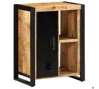 Réduction FR - Buffet Bas enfilade - Commode salon 55x35x70 cm - Aspect Bois de manguier brut massif -265570