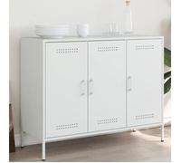 Réduction FR - Buffet Bas enfilade - Commode salon blanc 100,5x39x79 cm - en acier -885167