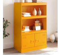 Réduction FR - Buffet Bas enfilade - Commode salon jaune moutarde 67x39x107 cm - en acier -906295