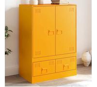 Réduction FR - Buffet Bas enfilade - Commode salon jaune moutarde 67x39x95 cm - en acier -964604
