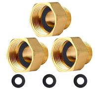 Réduction G1/2" à G3/4" en laiton,3 pièces Rallonge de réduction G1/2" extérieur(Ø20,3mm) x G3/4" intérieur(Ø24mm),Mamelon à manchon réduit F/M avec joint en caoutchouc