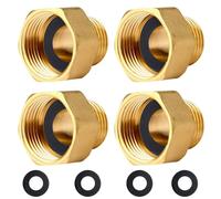 Réduction G3/8" à G1/2" en laiton,4 pièces Rallonge de réduction G3/8" extérieur(Ø16,2mm) x G1/2" intérieur(Ø19,5mm),Mamelon à manchon réduit F/M avec joint en caoutchouc
