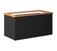 Réduction - Jardinière - bac à fleurs - Moderne, noir 80x40x40 cm ,résine tressée Grand993