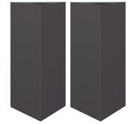 Réduction - Lot de Jardinières 2 pcs - bac à fleurs - Moderne,noir triangulaire 40x34,5x70 cm acier Grand129
