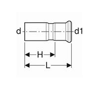 Réduction Mapress Acier Carbone avec tube d'emboîtement - 223