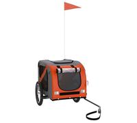 Réduction - Remorque de vélo Chariot de vélo en jogger / poussette - pour animaux de compagnie orange et gris @FR588948
