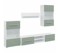 Réduction - Set/Ensemble/Unités murales TV - RUIGOU - avec lumière LED 5 pcs vert olive - bois d'ingénierie @FR490763