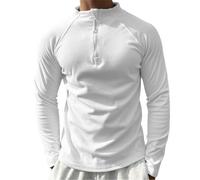 Réductions du Jour à Manches Longues avec Fermeture À Glissière à Un Quatrième, Doublé en Polaire, Thermique, pour l'entraînement en Gym Doudoune Or, Blanc, XL