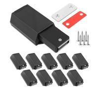 Redunest - Loquet de porte résistant à la pression, lot de 10 loquets magnétiques noirs, fermeture à poussée cachée pour ouvrir l'armoire, fermeture magnétique pour porte de placard