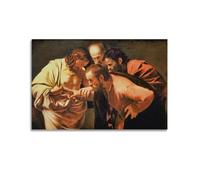 RedVos Impression sur toile représentant l'incrédulité de Saint Thomas par Caravage - Décoration murale - Idée cadeau - 60 x 90 cm