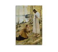RedVos Poster Christ et Marie Madeleine par Albert Edelfelt Art Peinture sur toile Décoration murale Cadeau Décoration d'intérieur moderne 30 x 45 cm