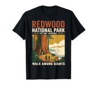 Redwood Affiche rétro de randonnée Parc National Walk Among Giants T-Shirt