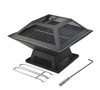 Redwood BB-CH713 Brasero carré avec Barbecue Noir