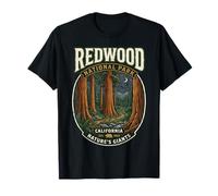 Redwood National Park California Nature's Giants Badge rétro T-Shirt