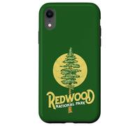 Redwood National Park Retro Vibe Distressed Tree Graphic Coque pour iPhone XR
