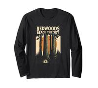 Redwoods Reach The Sky Chemise rétro California Forest Randonnée Manche Longue