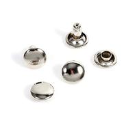 Redxiao Rivets en Cuir, 100 Rivets Rapides, Rivets à Double Capuchon 8 x 8 mm, Rivets de Maroquinerie, Clous en Cuir, Clous en métal pour(Silver)