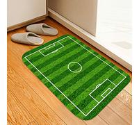 Redxiao Tapis De Porte Antidérapant, Terrain De Football, Motif De Champ Vert, Motif 3D Et Absorption d'eau Et Antidérapant Adapté à La Salle De Bain Cuisine Salon Chambre à Coucher - 40 * 60 cm