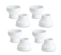 Reeatel Lot de 8 adaptateurs réducteurs de conduit d'air en ABS de 15,2 à 10,2 cm, blanc