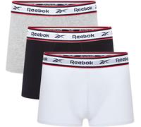 Reebok 3 Pack Mens Boxer Shorts Barlow Noir/Blanc/Gris Moyen Male