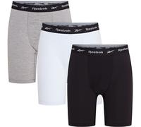 Reebok 3 Pack Performance Boxer Shorts Noir/Blanc/Gris Petit Male