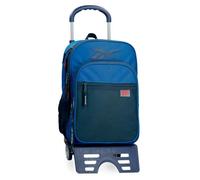 Reebok Atlantic Sac à Dos Scolaire avec Chariot Bleu 30 x 40 x 12 cm Polyester 14,4 L by Joumma Bags, Bleu, Sac à Dos Scolaire avec Chariot