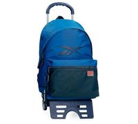Reebok Atlantic Sac à Dos Scolaire avec Chariot Bleu 31 x 44 x 17,5 cm Polyester 23,87 L by Joumma Bags, Bleu, Sac à Dos Scolaire avec Chariot