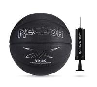 Reebok Ballon de Basketball de Taille Officielle, Cuir Composite, poignée antidérapante, rétention de Forme constante, Pompe et Aiguille Inclus, série VR-3K Black