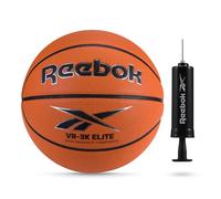 Reebok Ballon de Basketball Elite Haute visibilité, Taille Officielle, Cuir Composite, poignée antidérapante, rétention de Forme constante, Pompe et Aiguille Inclus, série VR-3K