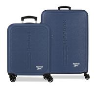 Reebok Boston Marine Set de Bagages 46x65x25 cm Rigide ABS Serrure à Combinaison Intégrée 56L 6.6 kg 4 Doubles Roues Bagage à Main