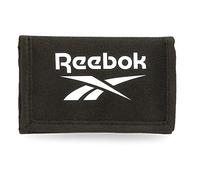 Reebok Boston Portefeuille avec Porte-Monnaie Noir 13x8x2,5 cms Polyester
