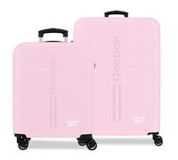 Reebok Boston Rose Clair Set de Bagages 46x65x25 cm Rigide ABS Serrure à Combinaison Intégrée 93L 6.6 kg 4 Doubles Roues Bagage à Main par Joumma Bags