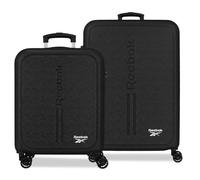 Reebok Boston Set de Valises Noir 46x65x25 cm Rigide ABS Serrure à Combinaison Intégrée 56L 6.6 kg 4 Doubles Roues Bagage à Main