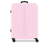 Reebok Boston Valise Moyenne Rose Clair 46x65x25 cm Rigide ABS Serrure à Combinaison Intégrée 56L 4kg 4 Doubles Roues par Joumma Bags