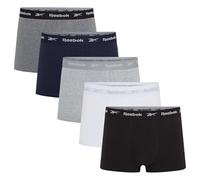 Reebok Boyes Boxers sous-Vêtements Homme Lot de 5 | Trunks Sport Respirants et Extensibles en Coton Confortable | Ceinture Élastique, Ajustement Moderne, Idéal Usage Quotidien et Entraînement