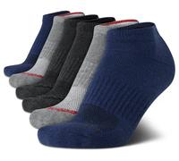 Reebok Boys Cushion Comfort Low Cut Basic Socks (6 Pack), Size Medium, Navy/Grey