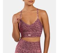 Reebok - Brassière de sport ID Train imprimée à dos triangulaire, Blackberry/Playful Pink, Taille: 2XS