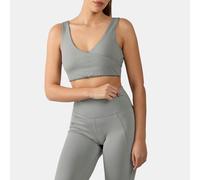 Reebok - Brassière de sport Lux Peached à col en V, Grey 3, Taille: L