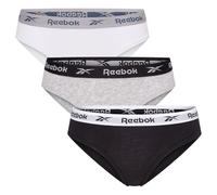 Reebok Carina Lot de 3 Slips pour Femme Noir/Blanc/Gris chiné Couche de Base inférieure