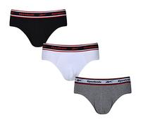 Reebok Chase Lot de 3 Slips pour Homme Noir/Blanc/Gris, L