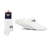 Reebok Chaussettes Basses Homme Femme - Chaussettes Courtes, Coton Respirant, Pour Sport Fitness Quotidien, Epouse la forme du Pied, Lot de 3 Paires, Taille 40-42, Blanc