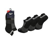 Reebok Chaussettes Basses Unisexes - Confortables, Coton Respirant, Pour Marche, Sport Fitness, Usage Quotidien, Lavables, Coupe Basse, Lot de 3 Paires, Taille 37/39, Noir