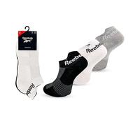Reebok Chaussettes Basses Unisexes - Confortables, Coton Respirant, Pour Marche, Sport Fitness, Usage Quotidien, Lavables, Coupe Basse, Lot de 3 Paires, Taille 40-42, Blanc/Grise/Noir