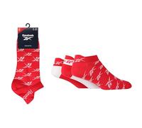 Reebok Chaussettes Basses Unisexes - Confortables, Coton Respirant, Pour Marche, Sport Fitness, Usage Quotidien, Lavables, Coupe Basse, Lot de 3 Paires, Taille 37/39, Rouge Combo