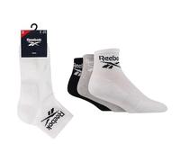 Reebok Chaussettes Cheville Unisexes - Confortables Coton Respirant, Pour Usage Quotidien Sport Loisir Marche Yoga Fitness Lavables en Machine, Lot de 3 Paires, Taille 37/39, Blanc/Grise/Noir