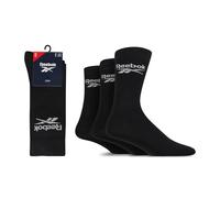 Reebok Chaussettes Hautes Homme Femme - Crew Confortables, Coton Respirant, Pour Marche Sport Quotidien Yoga Fitness Lavables, Lot de 3 Paires, Taille 43-45, Noir