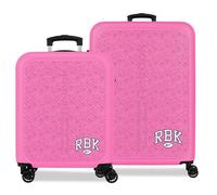 Reebok Chicago Set de Valises Rose 46x65x25 cm Rigide ABS Serrure à Combinaison Intégrée 56L 6.6 kg 4 Doubles Roues Bagage à Main