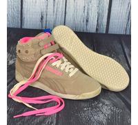 Reebok Classic F/S Hi Chaussures Femmes Suède Baskets Vintage Rose Beige-Marron